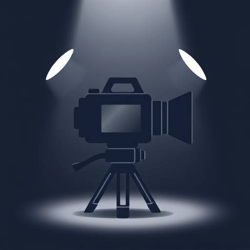 Icon representing video camera and filming equipment