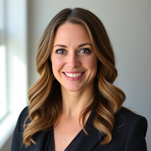 Professional picture of Sarah Johnson, the Marketing Director at Aurora Studios, looking professional.